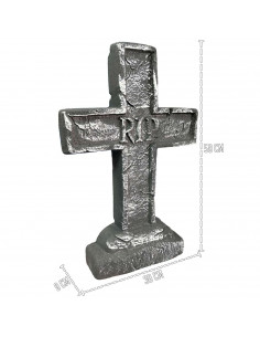 Tradineur - Lápida RIP para Halloween - Fabricada en Foam - Decoración para la temporada de Halloween - 58 x 38 x 9 cm 2