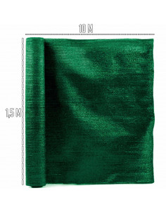 Tradineur - Rollo de malla de sombreo tupida, cierre de ocultación de 120 g/m2, alta resistencia, tela para cercar jardines, fin 2
