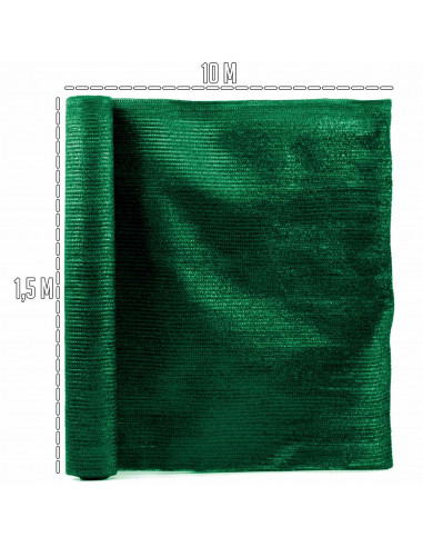 Tradineur - Rollo de malla de sombreo tupida, cierre de ocultación de 120 g/m2, alta resistencia, tela para cercar jardines, fin