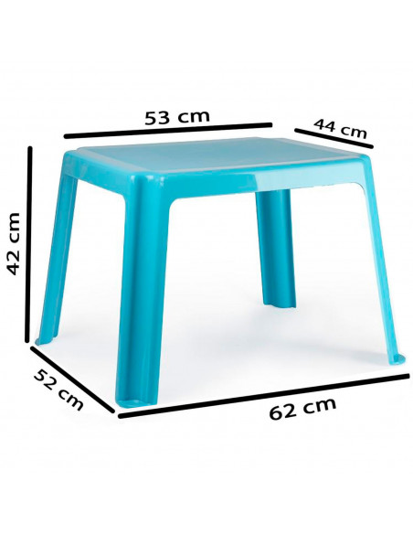 Tradineur - Mesa auxiliar de plástico, mesita baja, niños, polipropileno, estructura sólida, interior y exterior, salón, jardín,