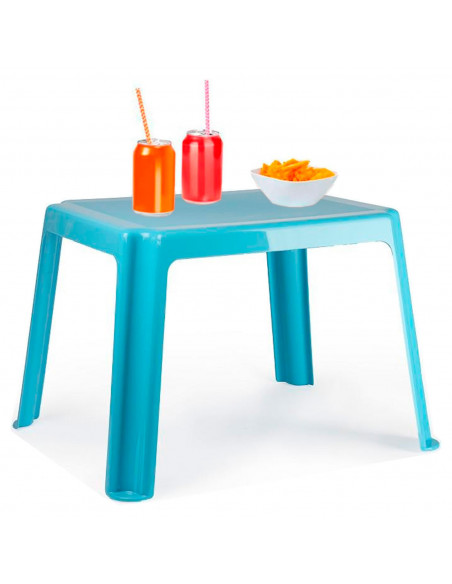 Tradineur - Mesa auxiliar de plástico, mesita baja, niños, polipropileno, estructura sólida, interior y exterior, salón, jardín,