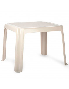 Tradineur - Mesa auxiliar de plástico, mesita baja, niños, polipropileno, estructura sólida, interior y exterior, salón, jardín,