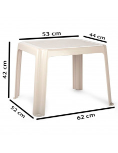 Tradineur - Mesa auxiliar de plástico, mesita baja, niños, polipropileno, estructura sólida, interior y exterior, salón, jardín, 2