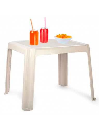 Tradineur - Mesa auxiliar de plástico, mesita baja, niños, polipropileno, estructura sólida, interior y exterior, salón, jardín,