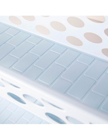 Tradineur - Carrito verdulero de plástico con 4 Niveles y Ruedas - PLFT Aire Slim - Cestas apilables portaobjetos - 84,5 x 58 x