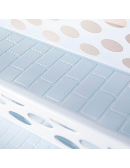 Tradineur - Carrito verdulero de plástico con 4 Niveles y Ruedas - PLFT Aire Slim - Cestas apilables portaobjetos - 84,5 x 58 x