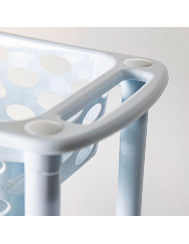 Tradineur - Carrito verdulero de plástico con 4 Niveles y Ruedas - PLFT Aire Slim - Cestas apilables portaobjetos - 84,5 x 58 x