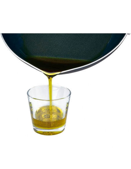 Tradineur - Sartén de inducción antiadherente con Cestillo Freidor - Fabricado en Aluminio - Incluye mango de silicona - Apto pa