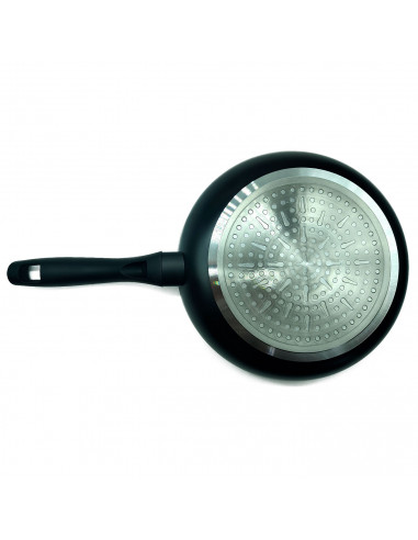 Tradineur - Sartén de inducción rápida antiadherente - Fabricado en Aluminio - Incluye mango de silicona - Apto para inducción,