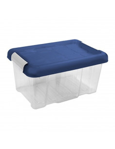 Caja de plástico nº10 de color surtido, con capacidad de 5 litros, y de 14,5 x 30 x 19 cm, Baúl con tapa para organización del h