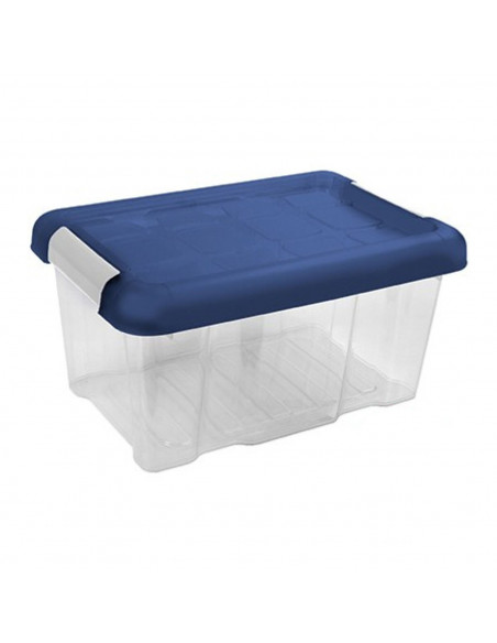 Caja de plástico nº10 de color surtido, con capacidad de 5 litros, y de 14,5 x 30 x 19 cm, Baúl con tapa para organización del h