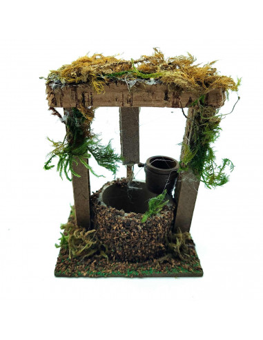 Tradineur - Figura de pozo para belén - Fabricado en Corcho - Adorno divertido para nacimiento, Navidad, decoración tradicional