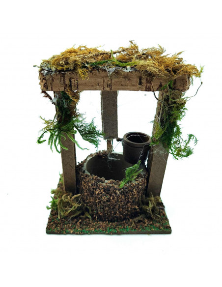 Tradineur - Figura de pozo para belén - Fabricado en Corcho - Adorno divertido para nacimiento, Navidad, decoración tradicional