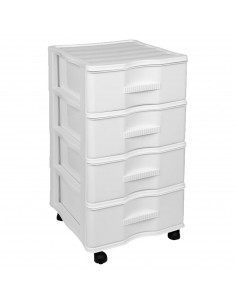 Tradineur - Cajonera de Almacenamiento Wagon - 4 Cajones - Torre de Almacenamiento Multiusos para Oficina, hogar, Escuela, etc -