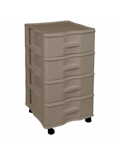 Tradineur - Cajonera de Almacenamiento Wagon - 4 Cajones - Torre de Almacenamiento Multiusos para Oficina, hogar, Escuela, etc -