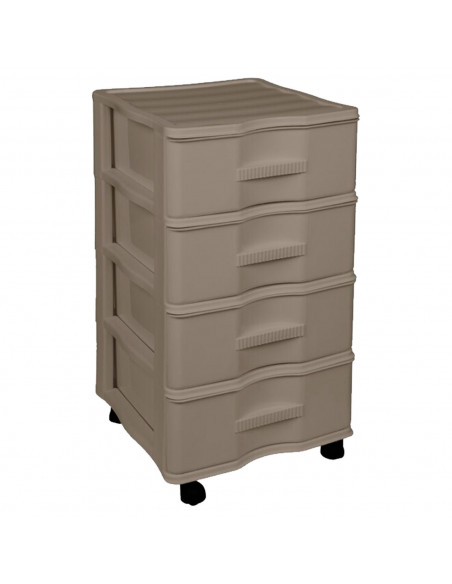 Tradineur - Cajonera de Almacenamiento Wagon - 4 Cajones - Torre de Almacenamiento Multiusos para Oficina, hogar, Escuela, etc -
