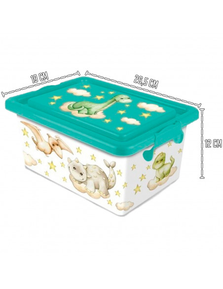 Tradineur - Caja de plástico con cierres laterales de clip y tapa, cajón de almacenaje multiusos, ordenación, objetos, hogar, fa