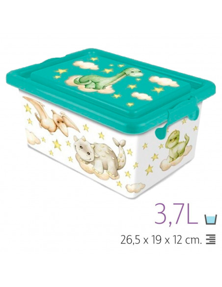 Tradineur - Caja de plástico con cierres laterales de clip y tapa, cajón de almacenaje multiusos, ordenación, objetos, hogar, fa