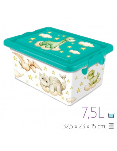 Tradineur - Caja de plástico con cierres laterales de clip y tapa, cajón de almacenaje multiusos, ordenación, objetos, hogar, fa