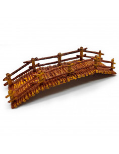 Tradineur - Puente de troncos para Belén, resina, adorno para nacimiento, portal, pesebre, Navidad, decoración tradicional, fabr