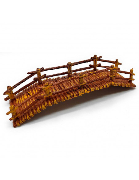 Tradineur - Puente de troncos para Belén, resina, adorno para nacimiento, portal, pesebre, Navidad, decoración tradicional, fabr