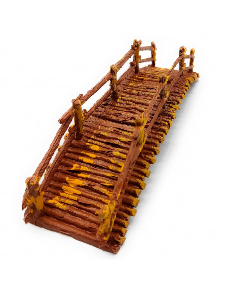 Tradineur - Puente de troncos para Belén, resina, adorno para nacimiento, portal, pesebre, Navidad, decoración tradicional, fabr
