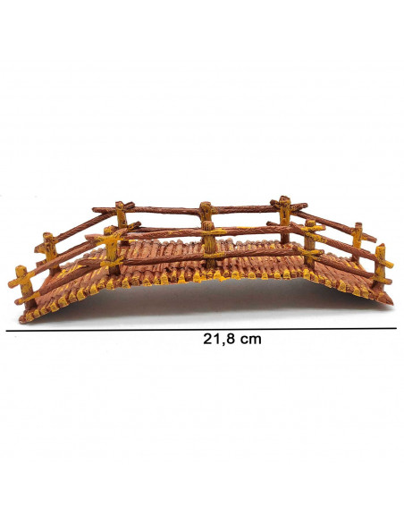 Tradineur - Puente de troncos para Belén, resina, adorno para nacimiento, portal, pesebre, Navidad, decoración tradicional, fabr
