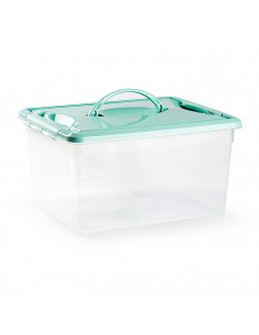 Tradineur - Caja de Almacenamiento transparente - Fabricado en plástico - Contenedor para almacenar juguetes, Libros, ropa, mant