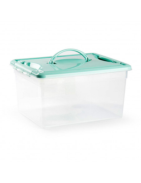 Tradineur - Caja de Almacenamiento transparente - Fabricado en plástico - Contenedor para almacenar juguetes, Libros, ropa, mant