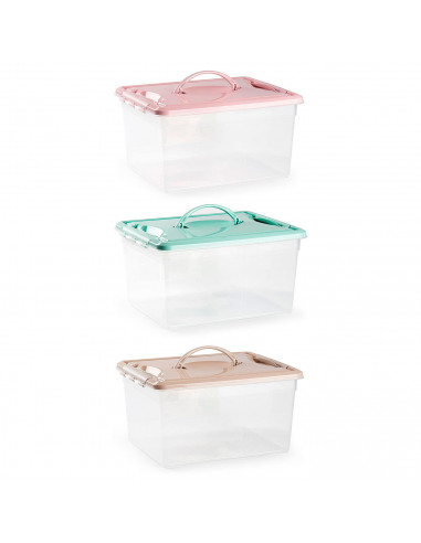 Tradineur - Caja de Almacenamiento transparente - Fabricado en plástico - Contenedor para almacenar juguetes, Libros, ropa, mant