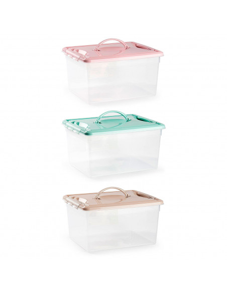 Tradineur - Caja de Almacenamiento transparente - Fabricado en plástico - Contenedor para almacenar juguetes, Libros, ropa, mant