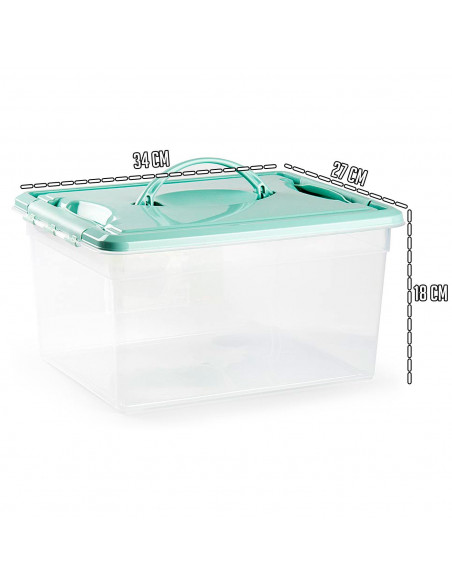 Tradineur - Caja de Almacenamiento transparente - Fabricado en plástico - Contenedor para almacenar juguetes, Libros, ropa, mant