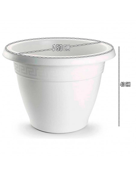 Tradineur - Maceta Redonda "Terracota" - Fabricado en Plástico - Macetero apto para Exterior e Interior del hogar - Ø 50 cm - Co