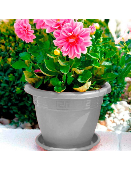 Tradineur - Maceta Redonda "Terracota" - Fabricado en Plástico - Macetero apto para Exterior e Interior del hogar - Ø 50 cm - Co