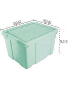 Tradineur - Caja de Almacenamiento con tapa - Fabricado en plástico - Contenedor para almacenar juguetes, Libros, ropa, mantas - 2