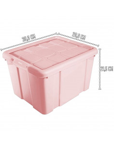 Tradineur - Caja de Almacenamiento con tapa - Fabricado en plástico - Contenedor para almacenar juguetes, Libros, ropa, mantas - 2