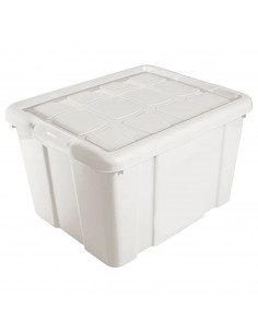 Tradineur - Caja de Almacenamiento con tapa - Fabricado en plástico - Contenedor para almacenar juguetes, Libros, ropa, mantas -