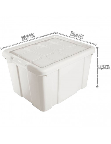 Tradineur - Caja de Almacenamiento con tapa - Fabricado en plástico - Contenedor para almacenar juguetes, Libros, ropa, mantas -