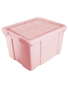 Tradineur - Caja de Almacenamiento con tapa - Fabricado en plástico - Contenedor para almacenar juguetes, Libros, ropa, mantas -