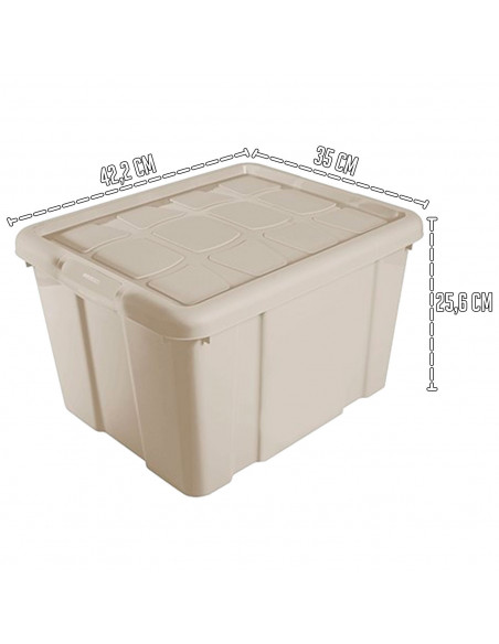 Tradineur - Caja de Almacenamiento con tapa - Fabricado en plástico - Contenedor para almacenar juguetes, Libros, ropa, mantas -