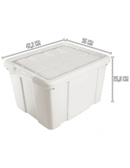 Tradineur - Caja de Almacenamiento con tapa - Fabricado en plástico - Contenedor para almacenar juguetes, Libros, ropa, mantas -