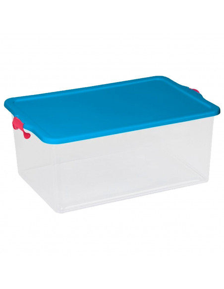 Tradineur - Caja de Almacenamiento con tapa - Fabricado en plástico - Contenedor para almacenar juguetes, Libros, ropa, mantas -