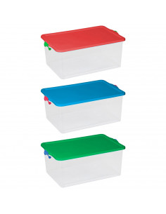 Tradineur - Caja de Almacenamiento con tapa - Fabricado en plástico - Contenedor para almacenar juguetes, Libros, ropa, mantas - 2