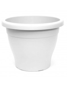Pamex - Maceta de plástico mediterránea 10 litros de capacidad color blanco 30 x 24 cm (diámetro x altura) tiesto ideal para int