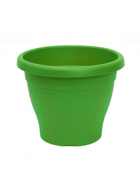 Pamex - Maceta de plástico mediterránea, color verde, diámetro 25 cm, macetero para jardín exterior, terraza, balcón e interior