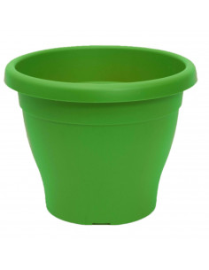 Pamex - Maceta de plástico mediterránea 10 litros de capacidad color verde 30 x 24 cm (diámetro x altura) tiesto ideal para inte