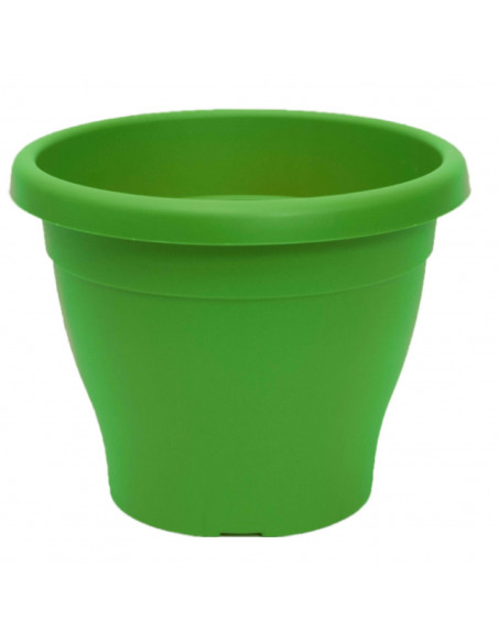 Pamex - Maceta de plástico mediterránea 10 litros de capacidad color verde 30 x 24 cm (diámetro x altura) tiesto ideal para inte