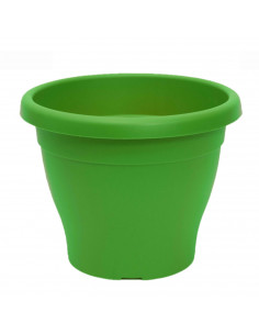 Pamex - Maceta de plástico mediterránea, color verde, diámetro 40 cm, macetero para jardín exterior, terraza, balcón e interior