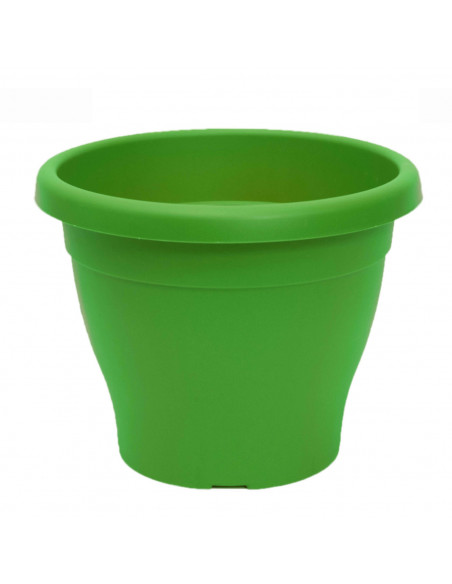 Pamex - Maceta de plástico mediterránea, color verde, diámetro 40 cm, macetero para jardín exterior, terraza, balcón e interior