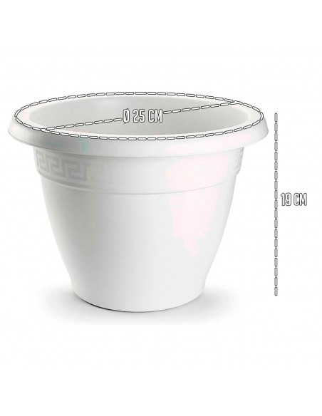 Tradineur - Maceta Redonda "Terracota" - Fabricado en Plástico - Macetero apto para Exterior e Interior del hogar - Ø 25 cm - Co